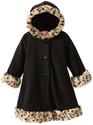 Good Lad Baby-Girls Infant Fleece Coat with Hood Leopard Fur Trim