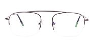 Gunmetal Browbar Half Rim Glasses Online UK