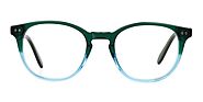 Hunter Green & Teal Glasses in Two-Tone