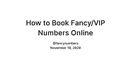 How to Book Fancy/VIP Numbers Online