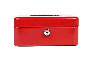 Shraddha Collections 2 Compartments Steel Cash Box with Plastic Storage (Medium Size, Red): Amazon.in: Home Improvement