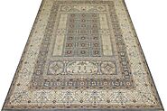 Buy 10x14 Traditional Rugs Grey / Ivory Fine Hand Knotted Wool Area Rug MR024868 | Monarch Rugs
