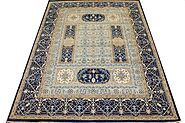 Buy 8x10 Traditional Rugs Lt.Blue / Dk.Blue Fine Hand Knotted Wool Area Rug MR024864 | Monarch Rugs