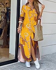 US $16.54 12% OFF|Ladies Dress Fashion Shirt Style V neck Sexy Slim Fit Plus Size Dress Casual Long Sleeve Printed Ho...