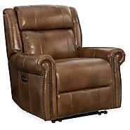 Hooker Furniture Living Room Esme Power Recliner Caramel Leather At Grayson Living | Buy Now