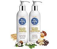 The Moms Co. Natural Protein Hair Care Bundle with Wheat, Silk Protein and Argan Oil