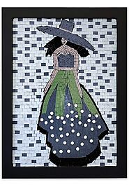 Large Mosaic Wall Art|Home Decor Glass Mosaic Decorative Wall Art for Living Room Large|Framed Artwork Feminine Fashion