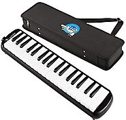 SWAN 37 Keys Piano Molodica Musical Instrument with Carrying Case,Black (SW37J)