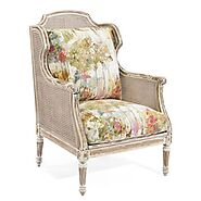 John Richard Cane Wing Chair with Loose Cushions | Accent Chairs | Buy Now At Grayson Luxury