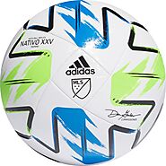 Best Training Ball: Adidas MLS White/Solar Green/Glory Blue Top Training Soccer Ball - model FH7315 - SoccerGarage.com