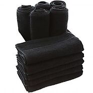 Hairdressing / Salon Towels, Pack of 10, Black (Reactive Dyed)
