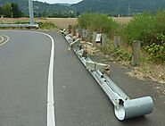 Damage to the Road, Guardrails, Posts and Vegetation