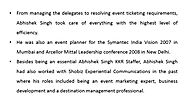 Abhishek Singh as a highly skilled event planner and business development professional