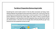 Outsourcing Tax Return Preparation to India