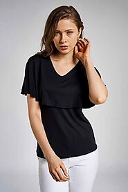 Buy stylish black tops for women for INR 1,699 with AND