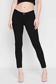 Buy eco-friendly black pants for women for INR 1,259 with AND