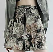 Vintage Aesthetic Cat Skirt | Aesthetic Clothes Shop