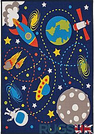 Children’s Playtime Rug by Oriental Weavers in Moon Mission Design