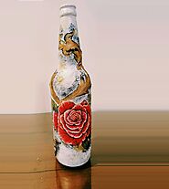 Decorative Hand Painted Glass Bottles