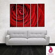 Digital Wall Multiple Frames Painting Rose Pattern for Living Room, Bedroom, Hotels & Office