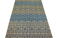 Buy 6x9 Flat Weave Rugs Lt.Blue / Multi Fine Hand Knotted Wool Area Rug - MR21030 | Monarch Rugs