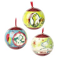 Dr. Seuss Grinch Christmas Tree Ball Ornament Decorations 3 Pack by Hallmark