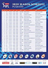 Dream11 IPL 2020 schedule