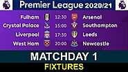 Premier League 2020/21 Matchday 1 Fixtures, Match Officials