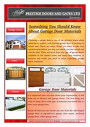 Selecting Material for Installing Garage Door