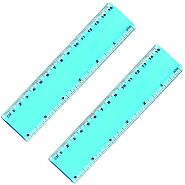 2 Pack Plastic Ruler Straight Ruler Plastic Measuring Tool for Student School Office (Green,6 Inch)