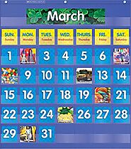 Monthly Calendar Pocket Chart, Blue