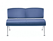 Fabulous Topaz - faux leather two-seater sofa with aluminium frame