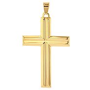 14K Yellow Gold Crucifix Large Cross Pendant | Finely Handcrafted