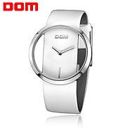 US $19.92 60% OFF|DOM Women Fashion Red Quartz Watch Lady Leather Watchband High Quality Casual Waterproof Wristwatch...