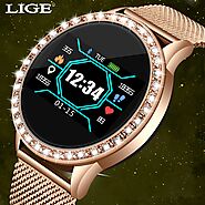 US $15.19 92% OFF|LIGE Fashion smart watch women men Sport waterproof clock Heart rate sleep monitor For iPhone Call ...