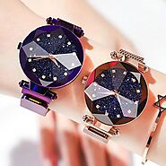 US $3.49 30% OFF|Ladies Magnetic Starry Sky Clock Luxury Women Watches Fashion Diamond Female Quartz Wristwatches Rel...