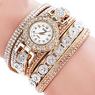 US $1.1 34% OFF|Quartz Watches Women Watches часы Accessories Luxury Fashion Casual Analog Quartz Rhinestone Bracelet...