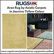 Aran Rug by Asiatic Carpets in Jasmine Yellow Colour