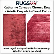 Katherine Carnaby Chrome Rug by Asiatic Carpets in Claret Colour