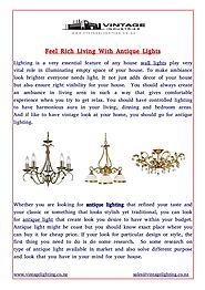 Feel Rich Living With Antique Lights