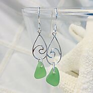 Order Online Natural Sea Glass Sterling Silver Earrings