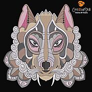 Embroidery Design Egyptian Wolf