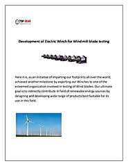 Development of electric winch for wind mill blade testing