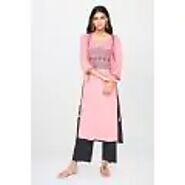 Shop Pink ladies kurta online at just INR 700 with Global Desi
