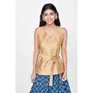 Save 50% on gold tops for women | Global Desi