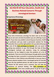 Get Rid Of All Your Education, Health And Business Related Concerns Through Astrological Services by Shivaraj Guru Ji...