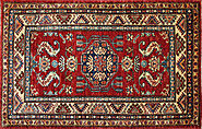 Buy 2X4 Kazak Rugs MR023902 Red / Ivory Fine Hand Knotted Wool Area Rug | Monarch Rugs
