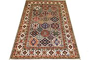 Buy 6x9 Kazak Rugs Camel / Ivory Fine Hand Knotted Wool Area Rug MR024732 | Monarch Rugs