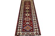 Buy 8 ft. Runner Kazak Rugs Red / Ivory Fine Hand Knotted Wool Area Rug MR024691 | Monarch Rugs