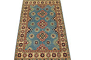 Buy 2X4 Kazak Rugs Lt.Blue / Ivory Fine Hand Knotted Wool Area Rug MR024541 | Monarch Rugs